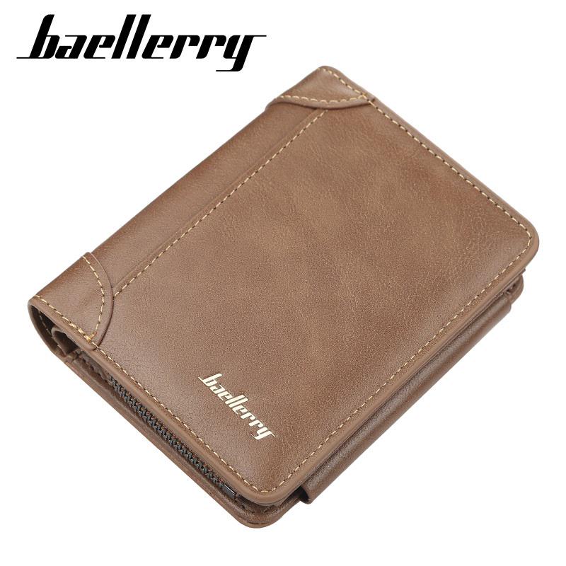 

Короткие кошельки из искусственной кожи Baellerry для мужчин, классический кошелек с визитницей, сумки для денег 12cm*10cm*2.5cm светло-коричневого