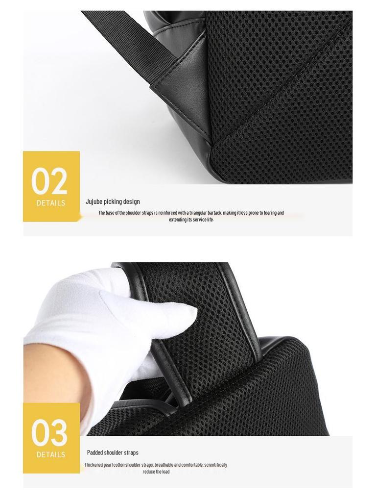 Men's Large Capacity Korean Style PVC Business Backpack