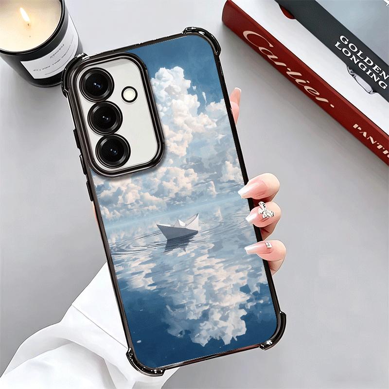 Papierflugzeugboot Traum Weiche Handyhülle Für Samsung A17 A27 A07 A37 A57 A16 A56 A15 A55 A14 A54 A13 A53 A26 A36 A25 A35 A24 A3