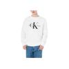 Calvin Klein Cotton Crew Neck Overlapping Embroidery Print Sweatshirt Men Tops White J320787-YAF