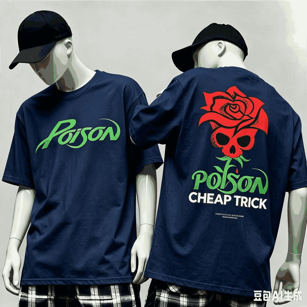 Poison Band World Tour T Shirt Unisex Unisex Fashion Vintage Hip Hop Streetwear Male Tshirts Oversized Unisex Harajuku Hip Hop Soft