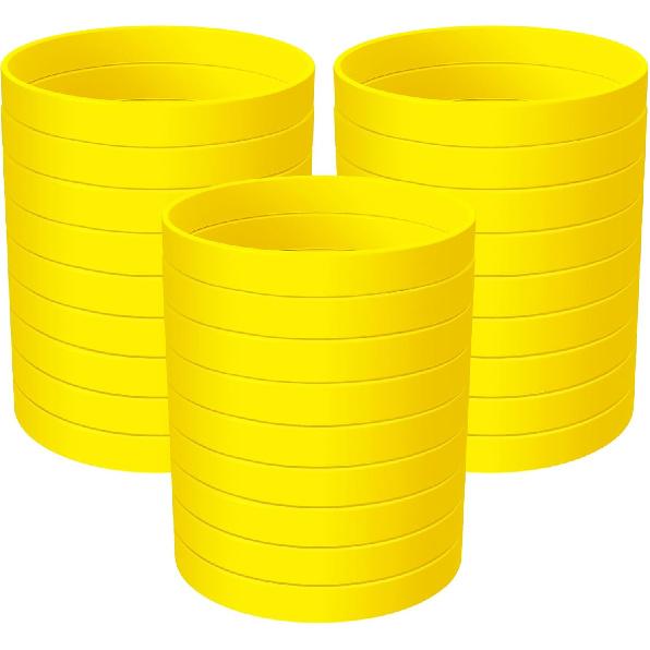 Morcheiong Colored Rubber Bracelets - 100pcs Blank Silicone Wristbands for Men Women and Teens