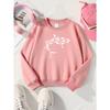 Classic Girls' Fashionable Cute Crewneck SweatshirtShark Silhouette Pattern Design Long-sleeved Design