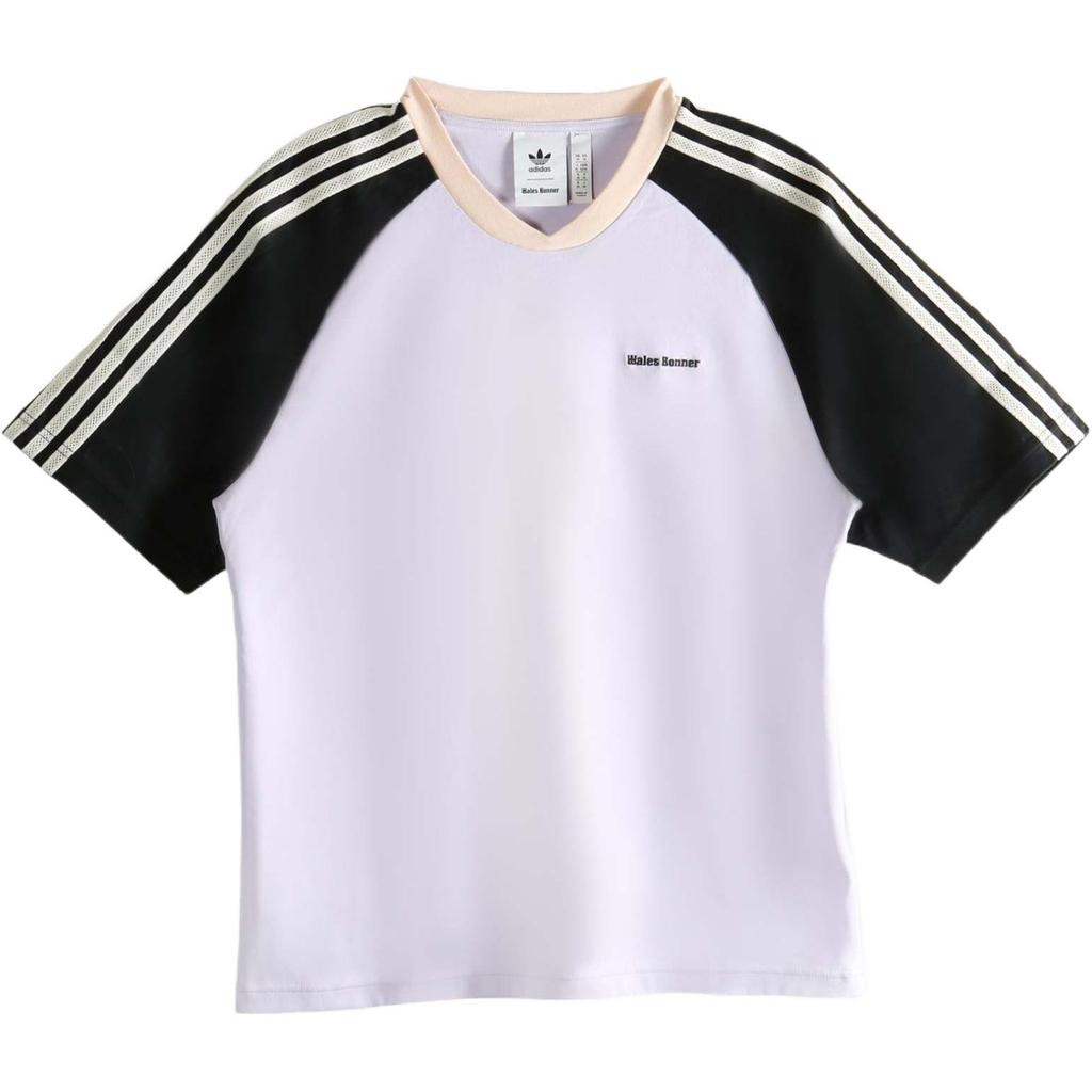 Adidas Originals X Wales Bonner Striped Spliced Sports Short Sleeve T-Shirt Women Tops KD0337