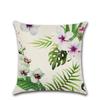 Green 18 Tropical Plant Pillow Case Cotton Linen Sofa Cushion Decorative Cover