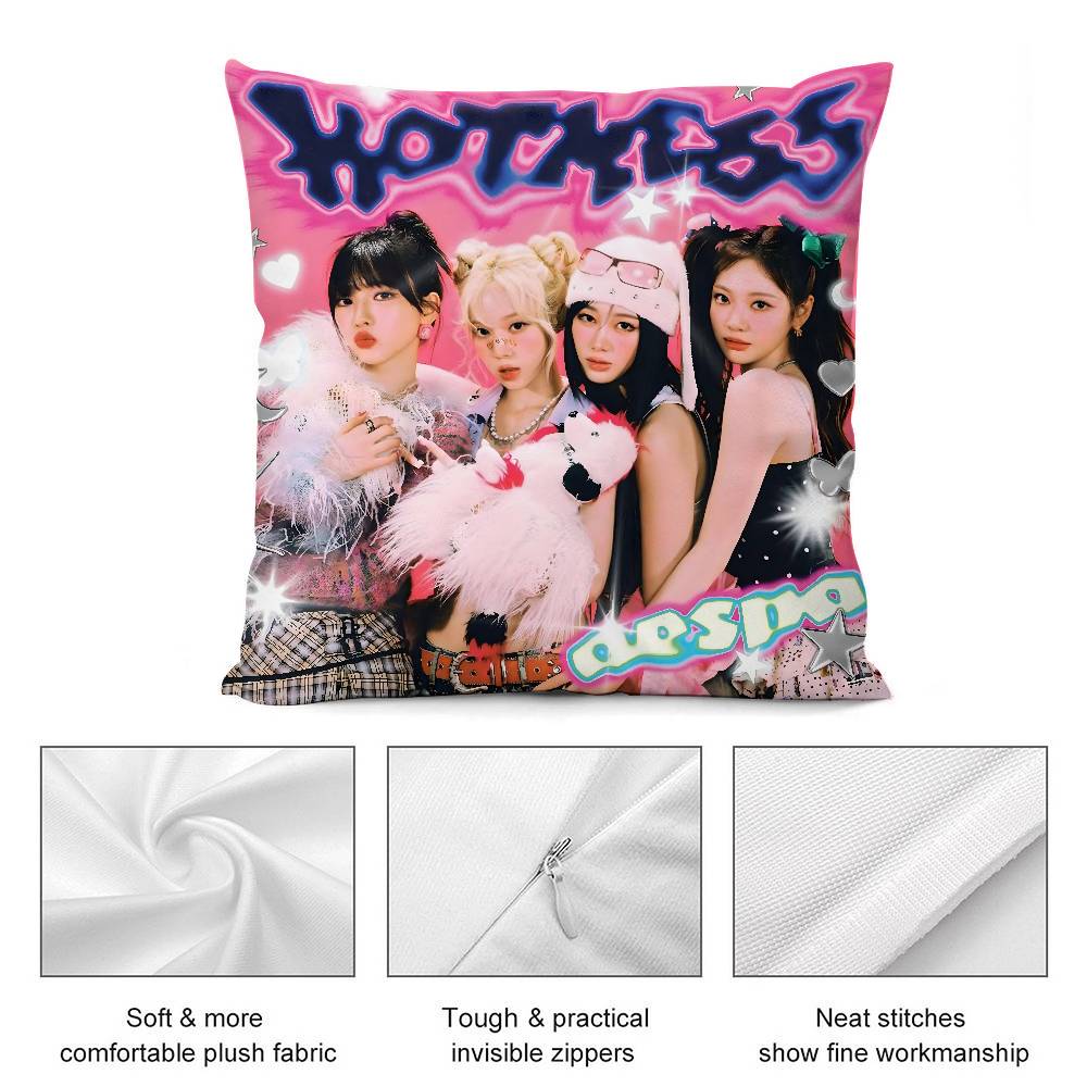 A-Aespas-K-Karina Kpop Style Girl Pillow Case Plush Fabric Soft Double Sided Print Sofa Cushion Cover Throw Pillow Covers