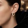 Temperament Crystal Studded Earrings Minimalist Plain Round Earrings Small Hoop Earrings  Wedding