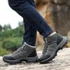 Winter Fur Warm Snow Boots for Men Lace-up Casual Winter Boots Work Shoes Men Footwear Fashion Rubber Ankle Shoes Big Size 37-47