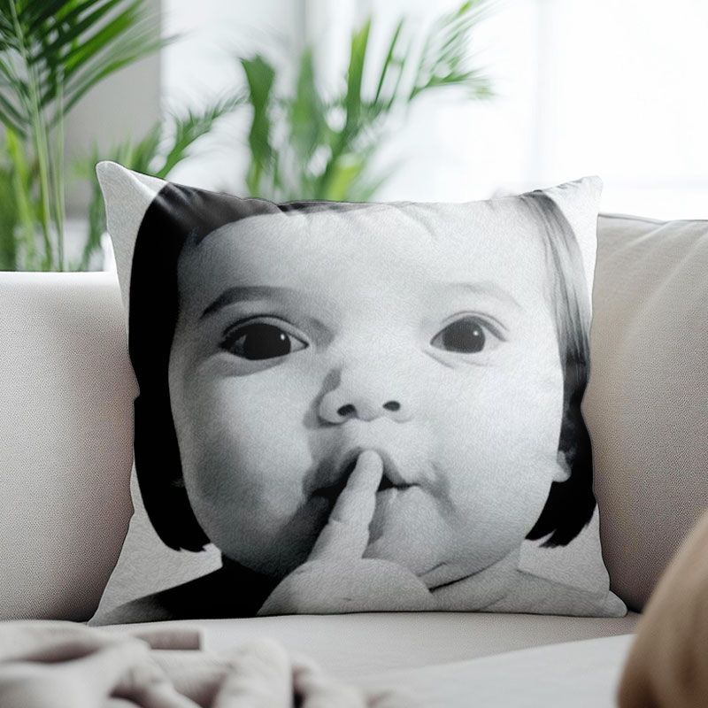 Drooling Baby Emoji Pillow Cover, Abstract Funny Style, Sofa Cushion Cover