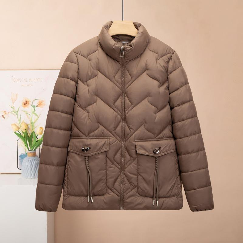 Chaqueta de Invierno Ligera Acolchada de Algodón para Mujer, Acolchada de Algodón, Acolchada de Plumón, Versión Coreana, Chaqueta Corta para Madre