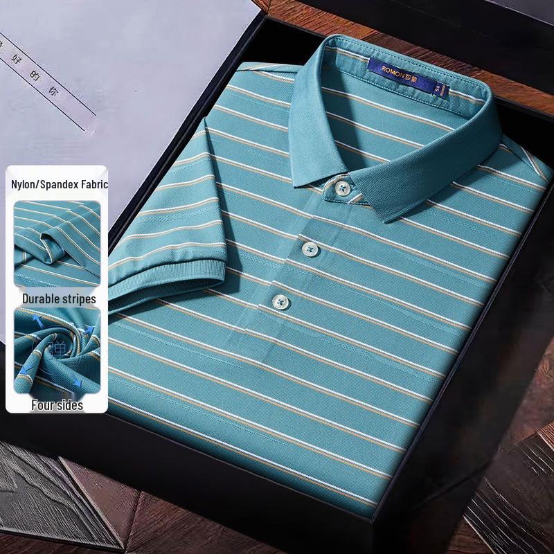 Romon Men s Seamless Ice Silk Polo Shirt 50