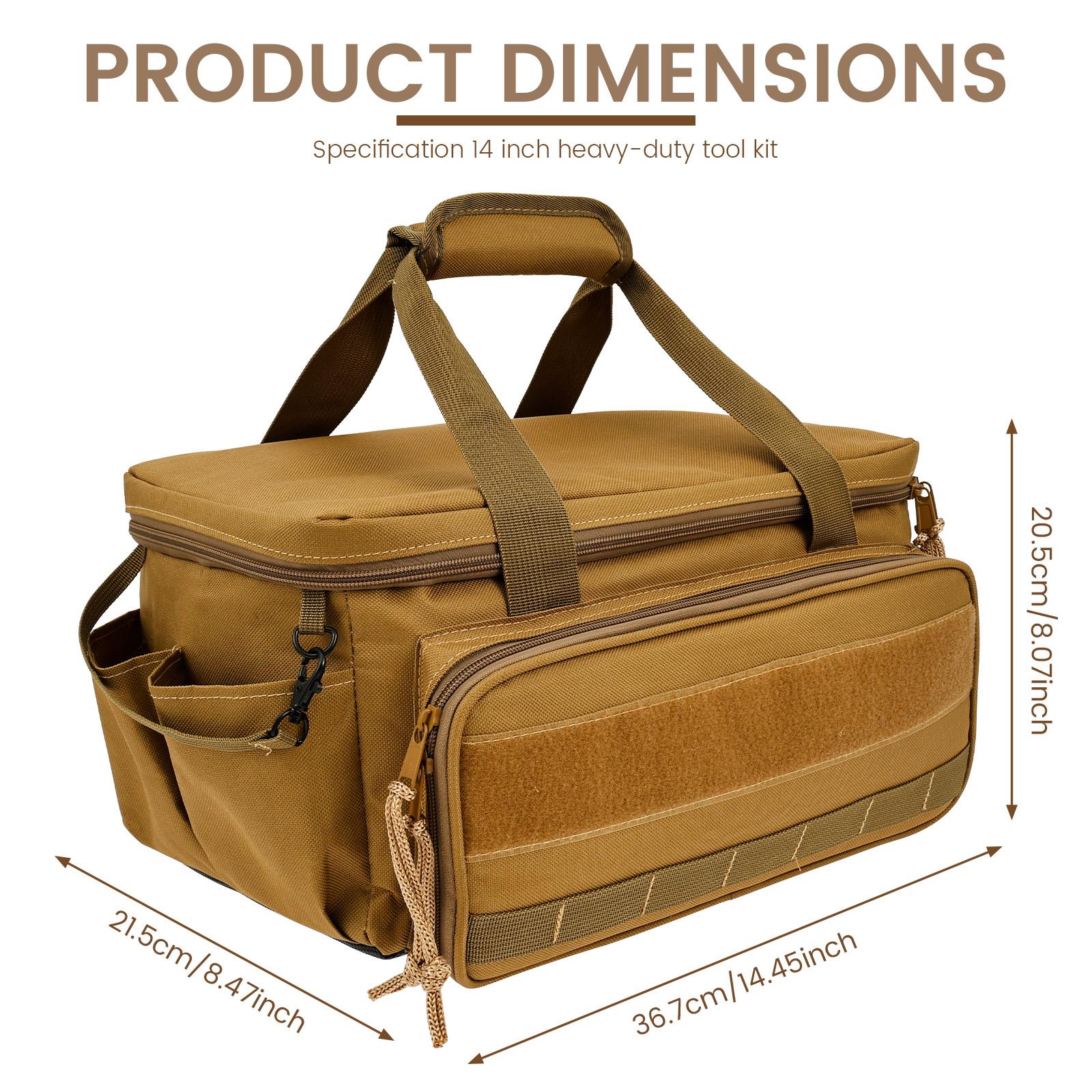 

14 Heavy Duty Tactical Tool Bag Portable Multi Pocket Tool Kit Storage for Repairmen Electrician Carpenter Organizer Bag