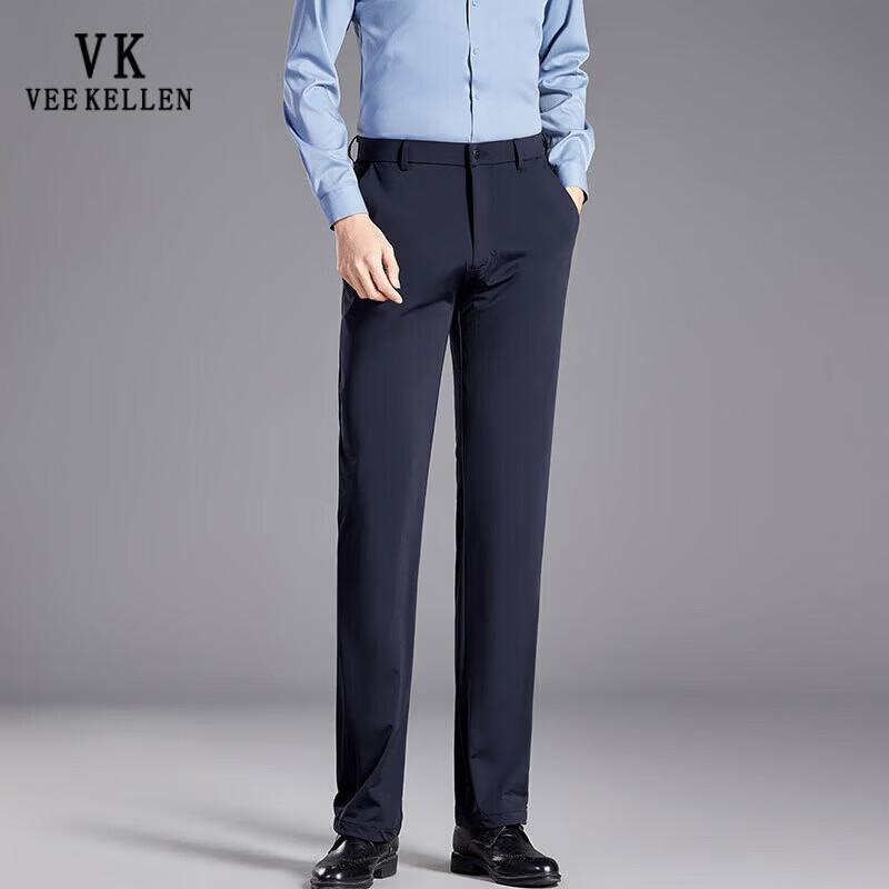 VEE KELLEN Men s Ice Silk Straight-Leg Casual Pants 36