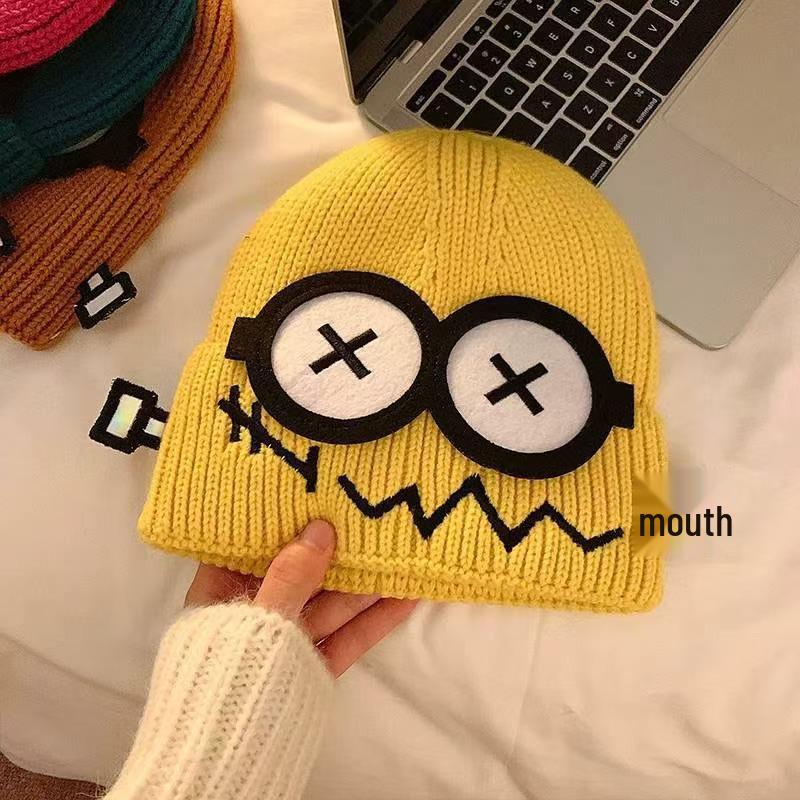 Green Cartoon Wool Hat for Women - Cute, Warm, and Face-Slimming for Autumn/Winter