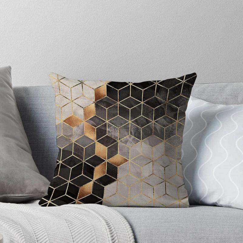 House Decorative Home Pillowcase For Sofa Cushion Cover 45*45 Nordic 40*40Cm 40X40Cm 50X50 Living Room Abstract 60X60 Black Grey