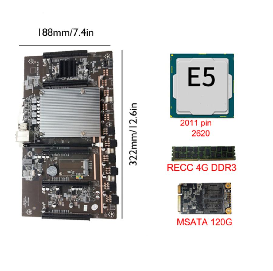 X79-H61 LGA 2011 Mining Motherboard 5 PCIe