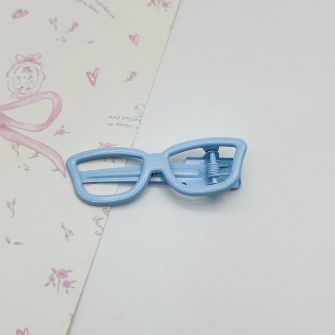 

Fun Glasses Design Hairpins - Funny Duckbill Clips - 4pcs of Shiny Side Bangs Hair Accessories - Macaron Hairpins синий