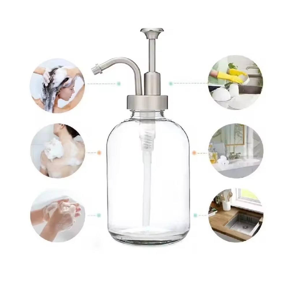 Clear Glass Soap Dispensers 500ml Coffee Syrup Dispenser New Hand Soap Dispenser