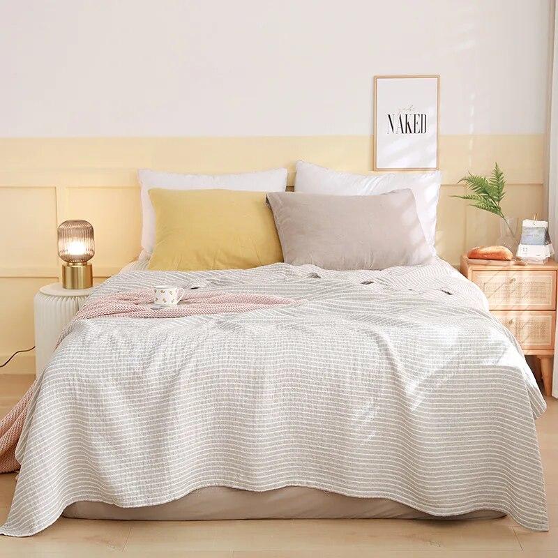 Plaid Blanket for Bed Double Queen King Bedspread Gauze Summer Thin Towel Quilt Coverlet Autumn Winter Sheet Bed Sofa Cover