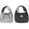 Korean Dots Shoulder Handbag Double-sided Wearable Large Capacity Tote Bag for Women Office Commuting
