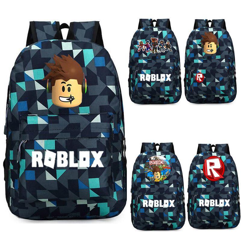 Stylish Roblox Backpack For Kids Featuring A Vibrant Cartoon Pattern And Large Capacity