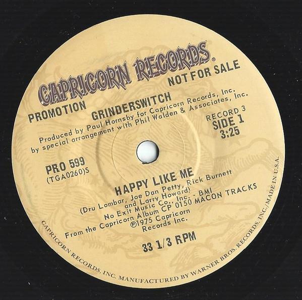 

7inch Record GRINDERSWITCH Happy Like Me PRO599 Capricorn Recor US Rock Used