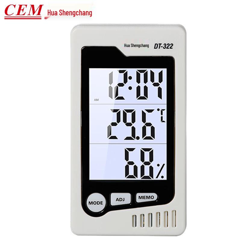 CEM DT-322 Digital Thermometer Hygrometer with Clock (CN version) One Size
