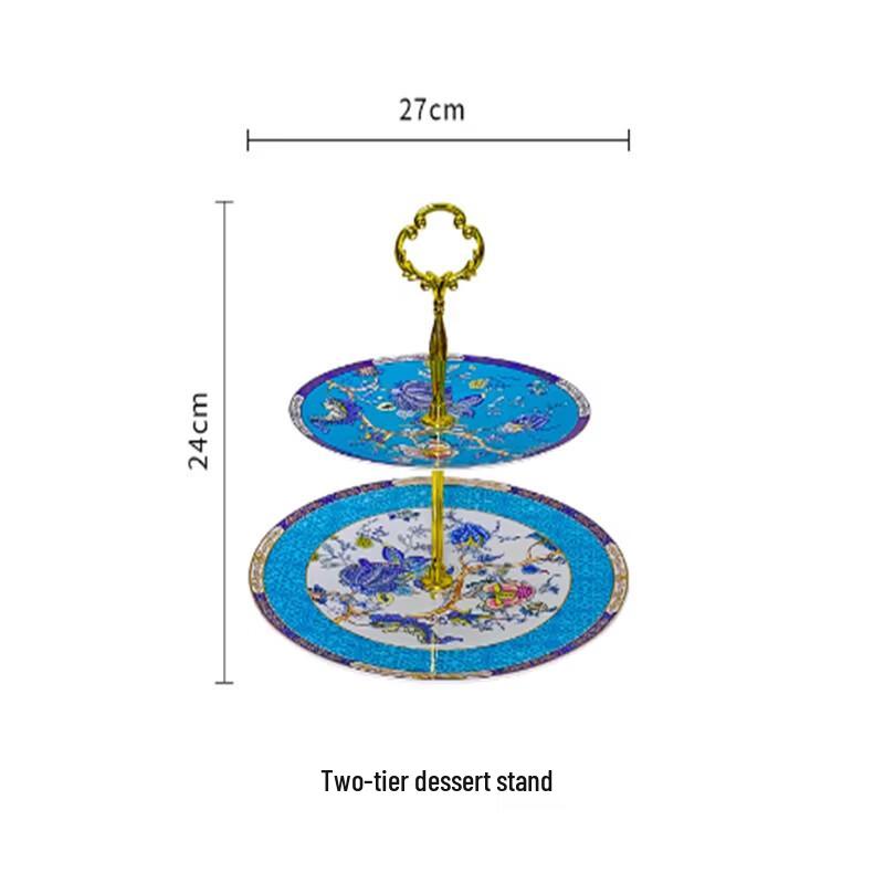 European Style Ceramic 2-Tier Dessert Stand
