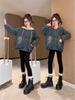 Girls' Denim Jacket - Autumn & Spring 2025 Trendy Outerwear Fashion for Big Kids