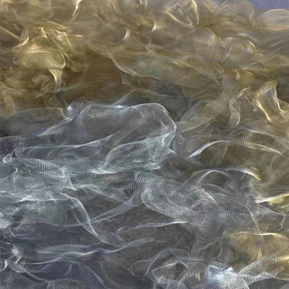 Cloud Fog Mesh Bright Organza Fabric Pleated Shape Shapeable Wire Fashion Hard Mesh Cloth