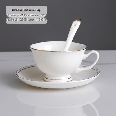 MOLUONA Ceramic Coffee Cup Set with Gold Rim