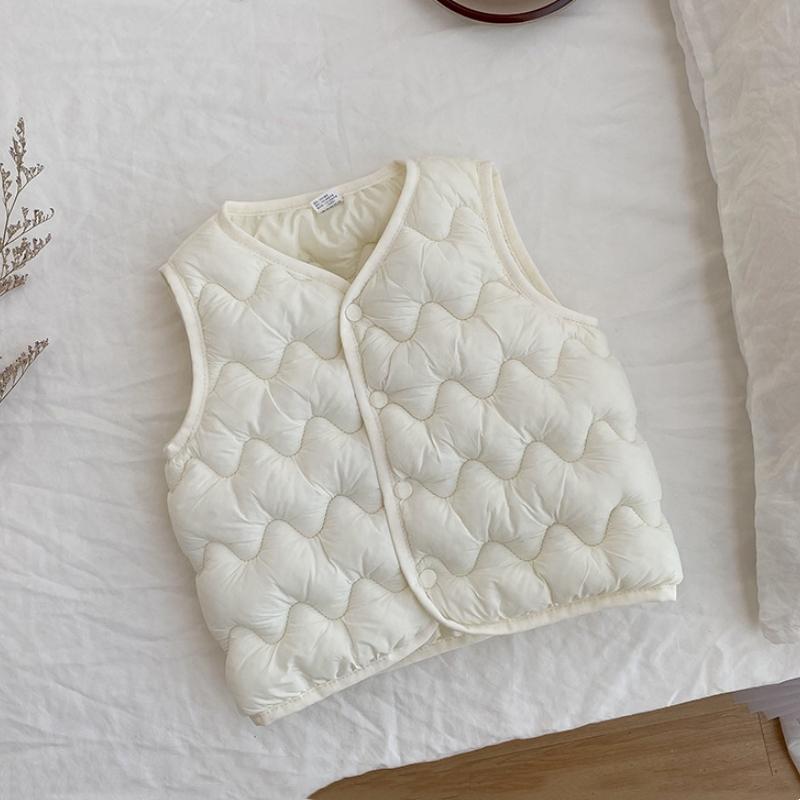 

Kids Warm Vest Winter Girls Boys Thicken Waistcoat Outerwear Children Teens Cotton Solid Color Jackets Vest 130 белый