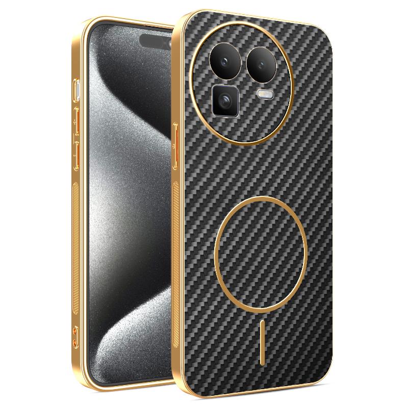 Für OPPO Realme GT 8 8 Pro galvanisierte Karbonfaser magnetische fingerabdruckresistente stoßfeste Handyhülle