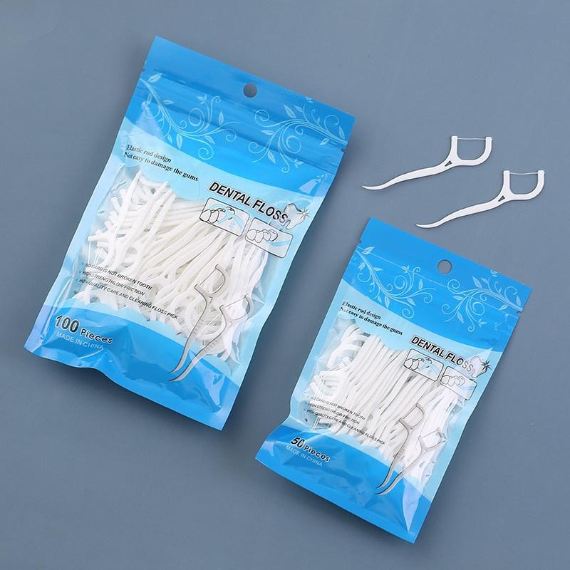 100 pz/50 pz Filo Interdentale Flosser Picks Stuzzicadenti Denti Bastone Pulizia Dei Denti Spazzolino Interdentale Filo Interdentale Pick Cura Dell'igiene Orale
