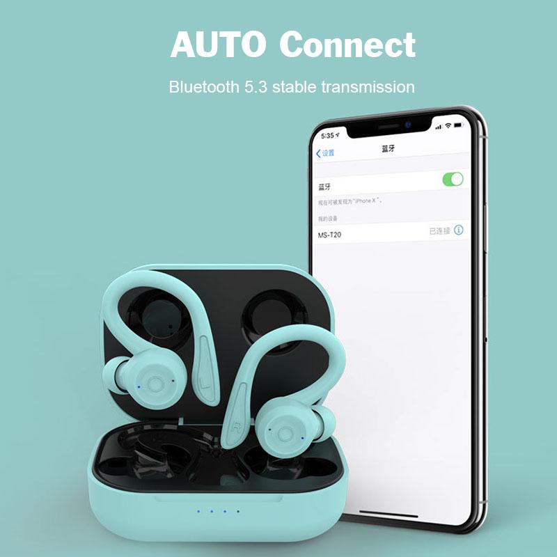 IPX6 Wasserdichte Sportliche Drahtlose Kopfhörer HiFi Subwoofer Stereo Mit HD Mikrofon Geringe Latenz Geräuschunterdrückung Headset