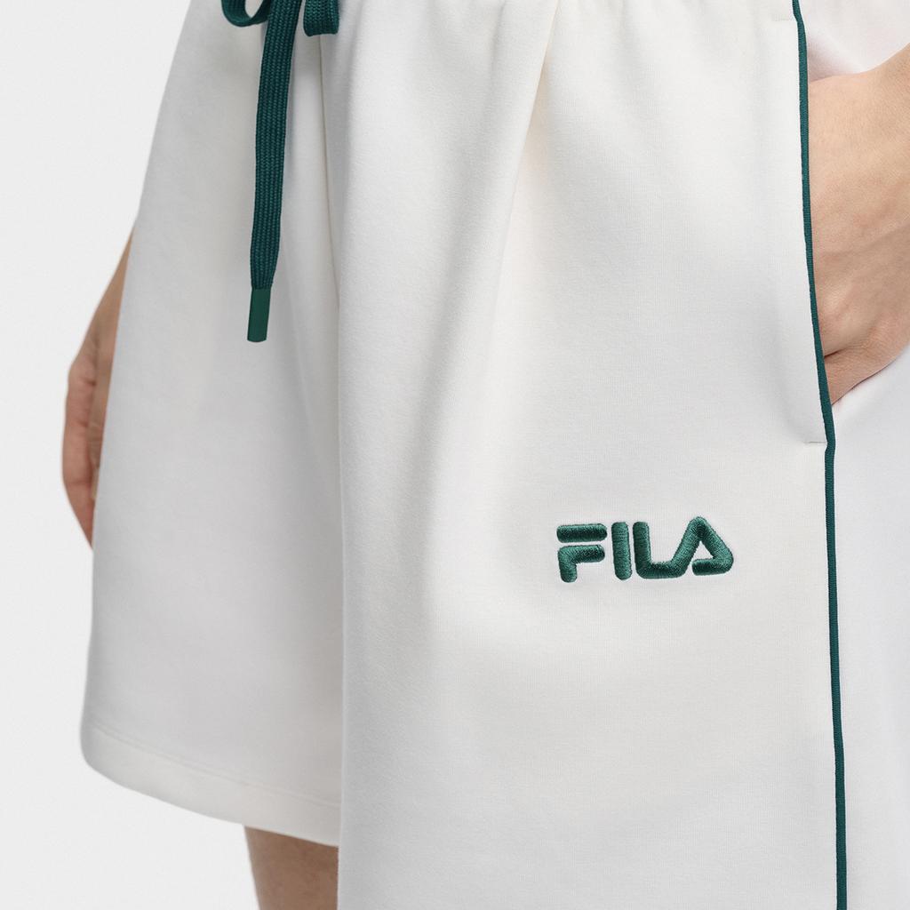 FILA Original Fashion Classic Simple Retro Sports Versatile Comfortable Loose Casual Shorts Women shorts Cloud-Mushroom-White F51W629601FWT
