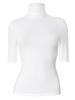Y25TP032 Women's Solid Color High Neck Short Sleeve Bodycon T-Shirt for Spring/Summer
