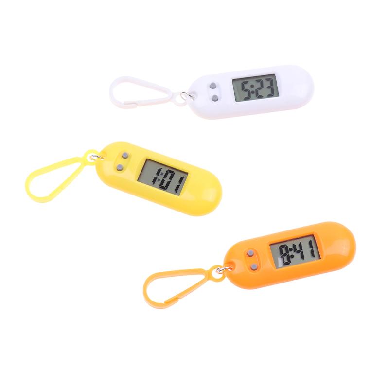 Ceas Digital Electronic Mini Studențesc Oval Afișare Oră Ceas Breloc Agățat