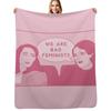 Fleabag We Are Bad Feminists Comic Pink Pastel Illustration Throw Blanket Decorative Soft Throw Blanket for Couch Sofa