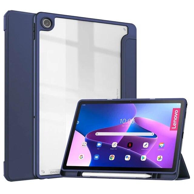 

Магнитный складной флип-чехол для Lenovo Xiaoxin Pad 2022 TB-128FU/M10 Plus 3-го поколения TB-125F 10,6 дюйма, умный чехол с подставкой для кожи TB-128FU 10.6 inch темно-синий