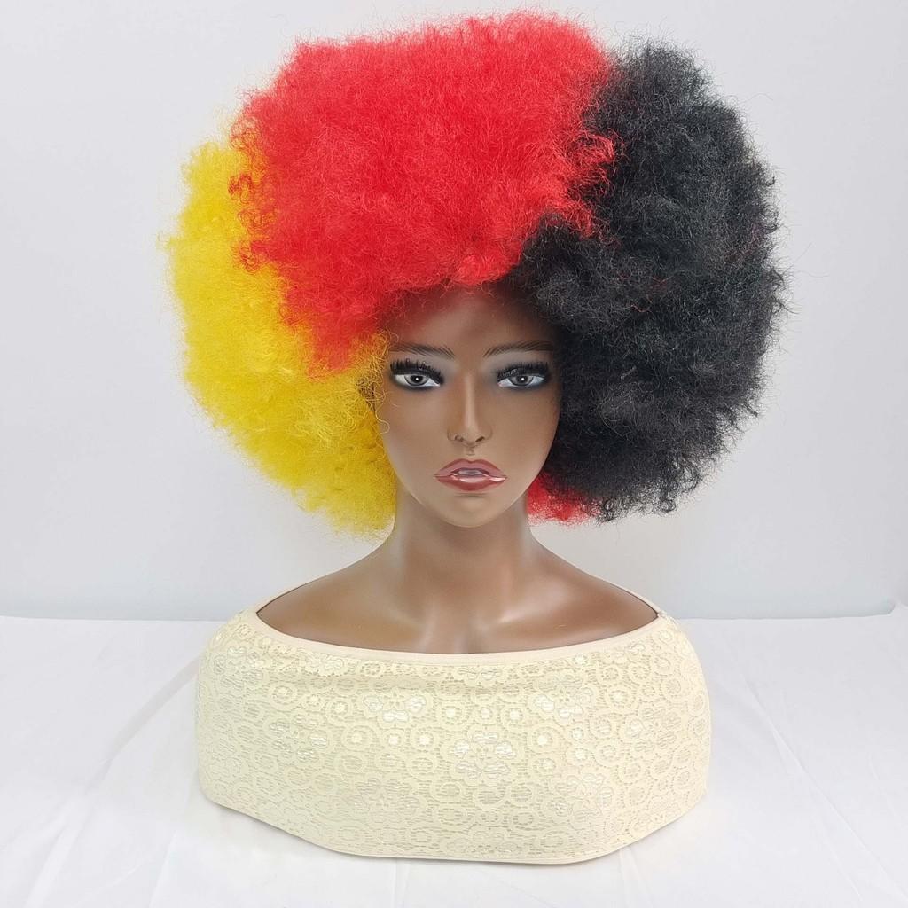 Afro-Perücke mit bunter Mischung für Damen und Jugendliche Synthetisches Haar