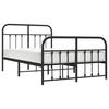 Vidaxl Metal Bed Frame with Headboard and Footboard, Black, 120X200Cm