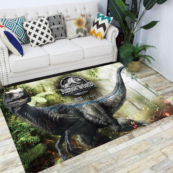 Jurassic Park Dinosaur Cartoon Carpets Rugs Non-slip Area Rug for Living Room Bedroom Foot Pad Decoration,Child Game Floor Mat