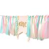 Cloth Colorful Tassel Highchair Banner Pink/Blue First Birthday Dining Chair Flag  Wall