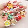 10Pcs New Cute Resin Cartoon Christmas Snowman, Tree Series Flat Back Scrapbooking DIY Jewelry Craft Decoration Accessories