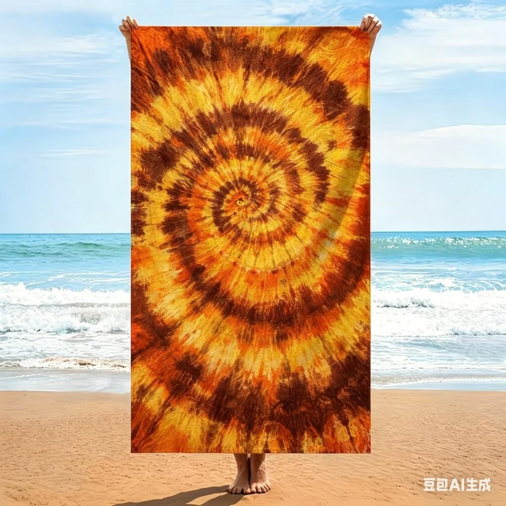 Asciugamani da Spiaggia con Stampa Tie Dye a Spirale Microfibra Leggero Asciugatura Rapida Asciugamano da Bagno Sportivo Tappetino da Picnic Mandala Regalo Unico per le Vacanze
