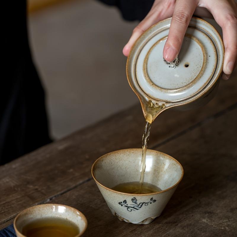 1 Set Ceramic Teapot And Tea Set Include 1 Teapot And 2 Tea Cups Porcelain Travel Tea Set Express Cup Tea Set Portable Outdoor Tea Pot For Home Travel