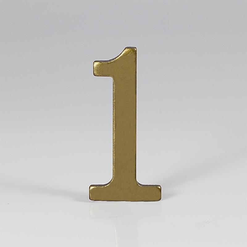 D-Shaped Imitation Gold Metal Address Number Plate
