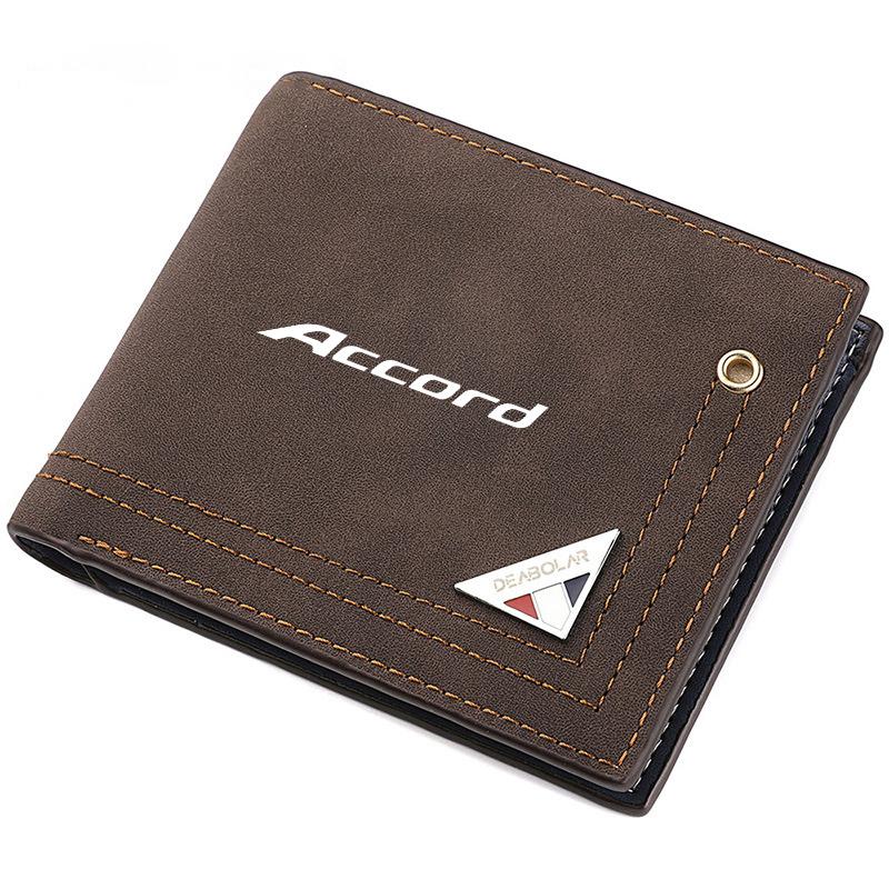 Frosted Leather Car Logo Wallet Coin Pocket Photo Card Men Purses For Honda Mugen Power Civic Accord CRV Hrv Jazz VTEC Accessory FL3