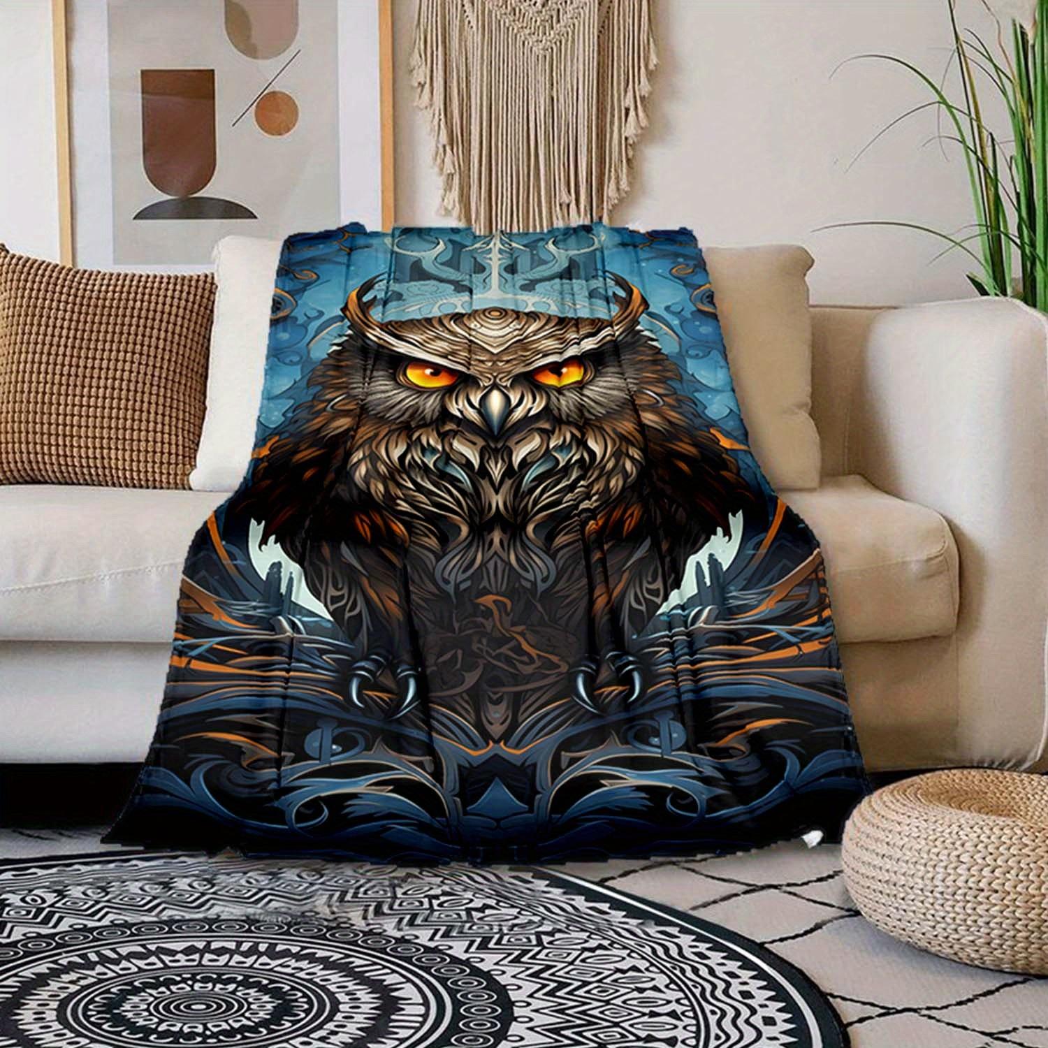 

1pc Owl Print Blanket, Soft Warm Throw Blanket Nap Blanket For Couch Sofa Office Bed Camping Travel 130cmx150cm